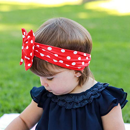 Baby Girl Headbands, AOKE Head Wraps Hairband and Bows for Newborn Infant Toddler, Child Hair Accessories, Dot Printed