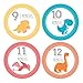 Pinkie Penguin Dinosaur Baby Monthly Stickers - Milestone Onesie Stickers - 1-12 Months
