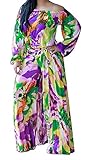 Jiujiuyi Women's Long Sleeve Floral Print Blouson Wide Leg Jumpsuit Playsuit