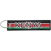 Luso Aviation Kenya Flag Key Chain, 100% Embroidered
