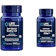 Life Extension Super Ubiquinol CoQ10 60 Softgels and Optimized Resveratrol Elite 60 Vegetarian Capsules Bundle