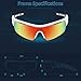 TOREGE Polarized Sports Sunglasses for Men Women Cycling Running Driving TR033(White&Black Tips&Red Lens)