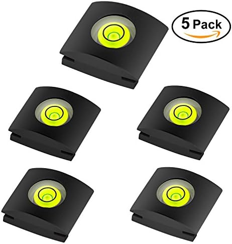 Crazefoto Camera Flashlight Hot Shoe Cover with Bubble Spirit Level for Canon Nikon Panasonic Fujifilm Olympus Pentax Sigma DSLR/SLR/EVIL Camera -Pack of 5