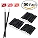 NUOLUX 150pcs Makeup Lip Brush Lipstick Glossy Wands Applicator Tool Disposable(Black)