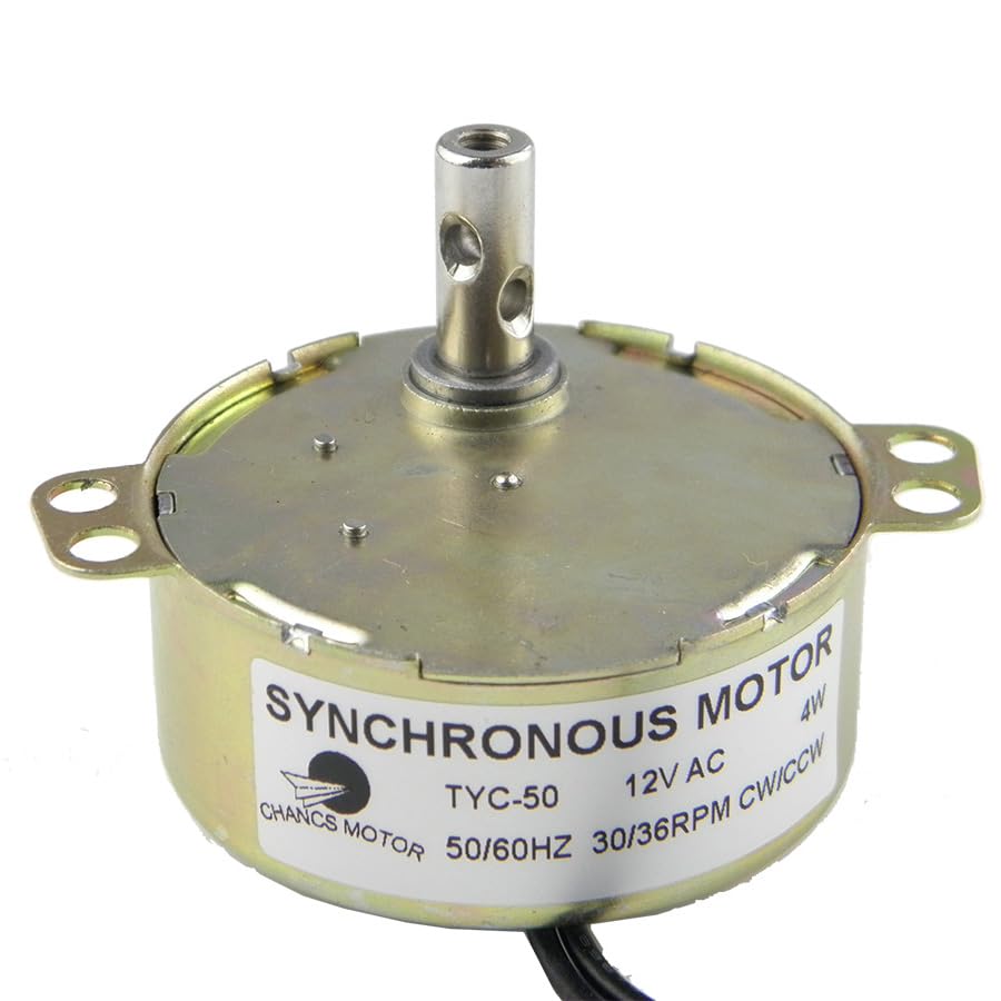 CHANCS Synchronous Motor TYC-50 12V AC 30-36RPM CW/CCW 4W Small Electric Motor Turntable Gear Box for Microwave Oven Torque 1kgf.cm