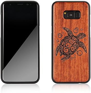 S8 Case,Galaxy S8 case,JuBeCo Wood Slim Case+TPU Bumper for Samsung Galaxy S8 (sea turtle)