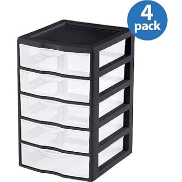 Amazon Com Sterilite 5 Drawer Mini Desktop Organizer Set Of