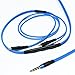 NEW NEOMUSICIA Replacement Cable Compatible with Sennheiser HD25 HD 25-1 HD25-1 II HD25-13 HD25-C Headphone, Remote Volume Control & Mic Compatible with apple iphone ipod ipad iOS only Blue