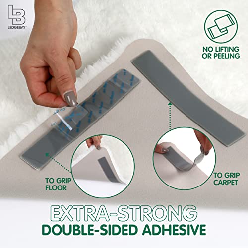 Ledgebay Rug Pad Grippers for Area Rugs Pack of 17 Reusable, No Skid