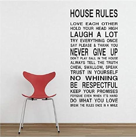 Apliques Reglas De La Casa Inspiracional Cita Pegatinas De Pared