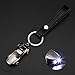 Leather Valet Key Chain Flashlights, Jobon Car Keychain with 2 Modes Bright LED Light, Key Rings for Men, Women Gifts Ideas (Gray)