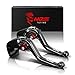 MZS Short Levers Brake Clutch CNC for Kawasaki ZX6R ZX636R ZX6RR 2000-2004/ ZX10R 2004-2005/ ZX9R 2000-2003/ ZX12R 2000-2005/ ZZR600 2005-2009/ Z1000 2003-2006/ VERSYS 1000 KLZ1000 2012-2014 Black