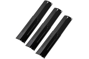 DELSBBQ Universal Adjustable Grill Heat Plate Replacement for Gas Grill, Porcelain Steel Heat Plate Shield, Flavorizer Bar, Extends from 11.75" Up to 21" L (Pack of 3)
