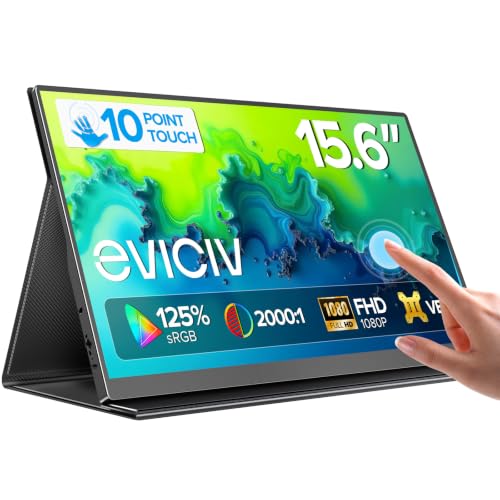 EVICIV Portable Monitor Touchscreen 15,6 Zoll 125% sRGB 1080P 2000:1 Matt