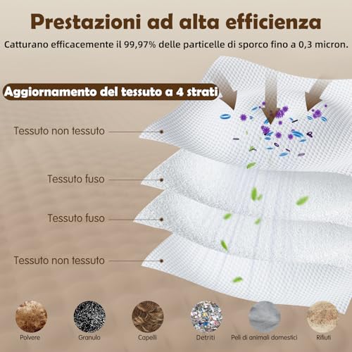 12 Dust Bags for Dreame L10/L40/L50/L40s/L50s/AE/L10s Pro Ultra, L20/X40/X50/Aqua10 Ultra for Mova S70/E30/E40/P50/P50s/Z60 Ultra Vacuum Cleaner, Large Capacity Replacement Bag 3.2L