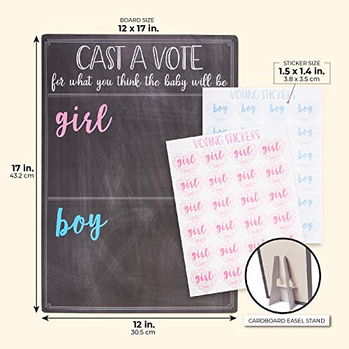 Juvale Baby Gender Reveal Board with Stand and Voting Stickers, Chalkboard Design - //medicalbooks.filipinodoctors.org