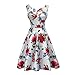 Dreaweet Vintage Floral Sleeveless Women's Cocktail Party Retro Swing A-Line Dress