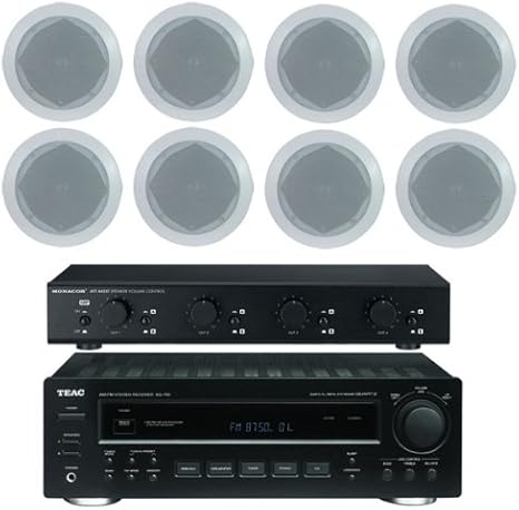 4 Pares de Altavoces de Techo 120w con Amplificador, bocinas y 100