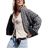 Omoone Women's Cropped Quilted Jacket Floral Printed LightWeight Padded Puffer Cardigan Coat Outwear