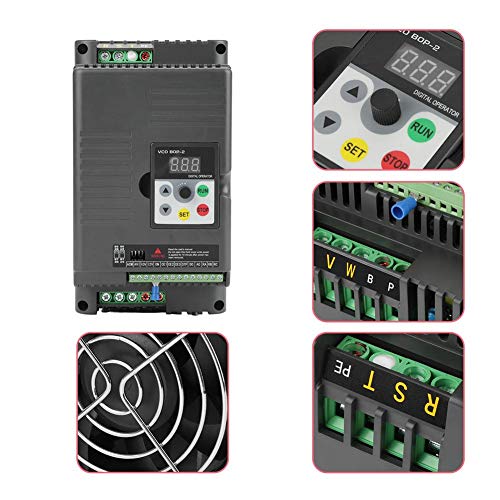 Variable Frequency Drive, Vfd Motor Drive Inverter Converter 220V Ac Single-Phase Variable Frequency Drive Inverter for 3-Phase 5.5Kw Ac Motor