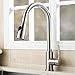 Modern Stainless Steel Single Handle Single Hole Pull Out Spray Kitchen Faucet, Brushed Nickel Pull Down Kitchen Sink Faucets