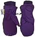 N'Ice Caps Kids Easy On Thinsulate Waterproof Velcro Wrap Mitten (2-3 Years, Dark Purple)