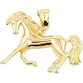 Good Luck Charms 10k Yellow Gold Running Horse Charm Pendant