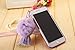 iPhone 7 Plus Case Cute, Sunroyal Soft Transparent TPU 3D Adorable Cartoon Rabbit (Bunny) Stand Bling Diamond Silicone Ear Scratch Resistant Ultra Thin Case with Hairball Pompon Wrist Strap - Purple