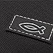 Christian Art Gifts Men or Women's Bible Cover Secure Zipper Jesus Fish, Black Canvas, Medium