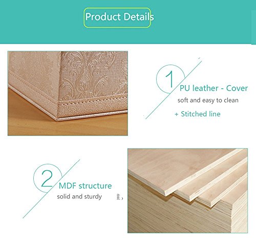 LYUS Square Tissue Holder Stylish PU Leather Napkin Holder Pumping Paper Box Case Dispenser, Facial Tissue Holder with Magnetic Bottom for Home Office Car Automotive Decoration Brown (Apricot)