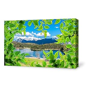Canvas Wall Art-The Scenery Under Green Leaves-Canvas Prints Home Artwork Decoration for Living Room,Bedroom - 12x18 inches