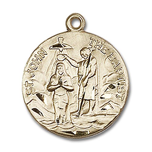 14kt Yellow Gold St. John the Baptist Medal 3/4 x 5/8 inches