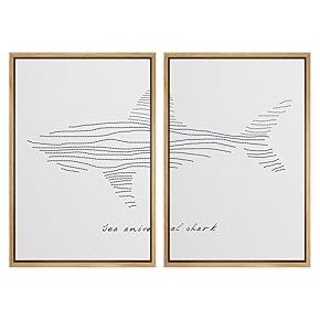 SIGNWIN Framed Wall Art Print Set Great White...