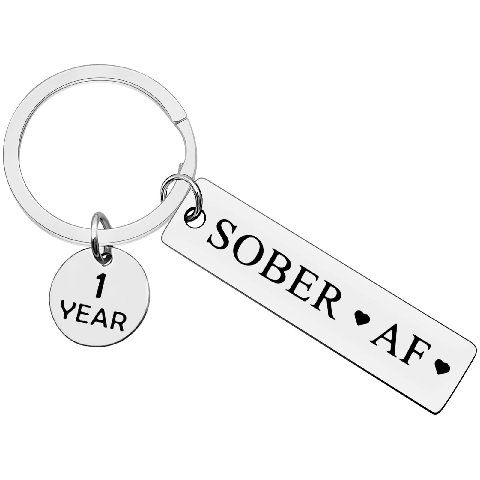 Ximalun Sobriety Gifts Sobriety Keyring 1 Year Sobriety Gifts Sober AF Gift AA Gift NA Gift Alcoholics Anonymous AA Recovery Sobriety Gifts for Men Women