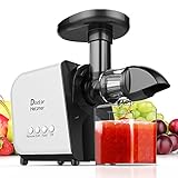 Juicer, Doctor Hetzner Slow Masticating Juicer Extractor with Reverse Function, Cold Press Juicer Machine with Quiet Motor, Juice Jug and Brush for High Nutrient Fruit and Vegetable Juice