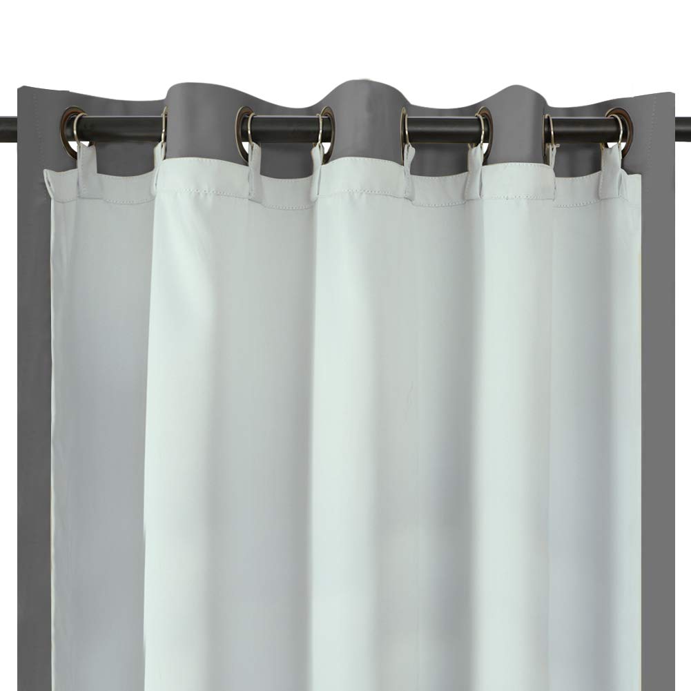 Melodieux Blackout Lining for Eyelet Curtains - 3 Pass Thermal Linings, 90'' W x 72'' L, Ring Top, Thermal Insulated, Noise Reduction, Black Out Drapes Liner for Bedroom, Window (White, 2 Panel)