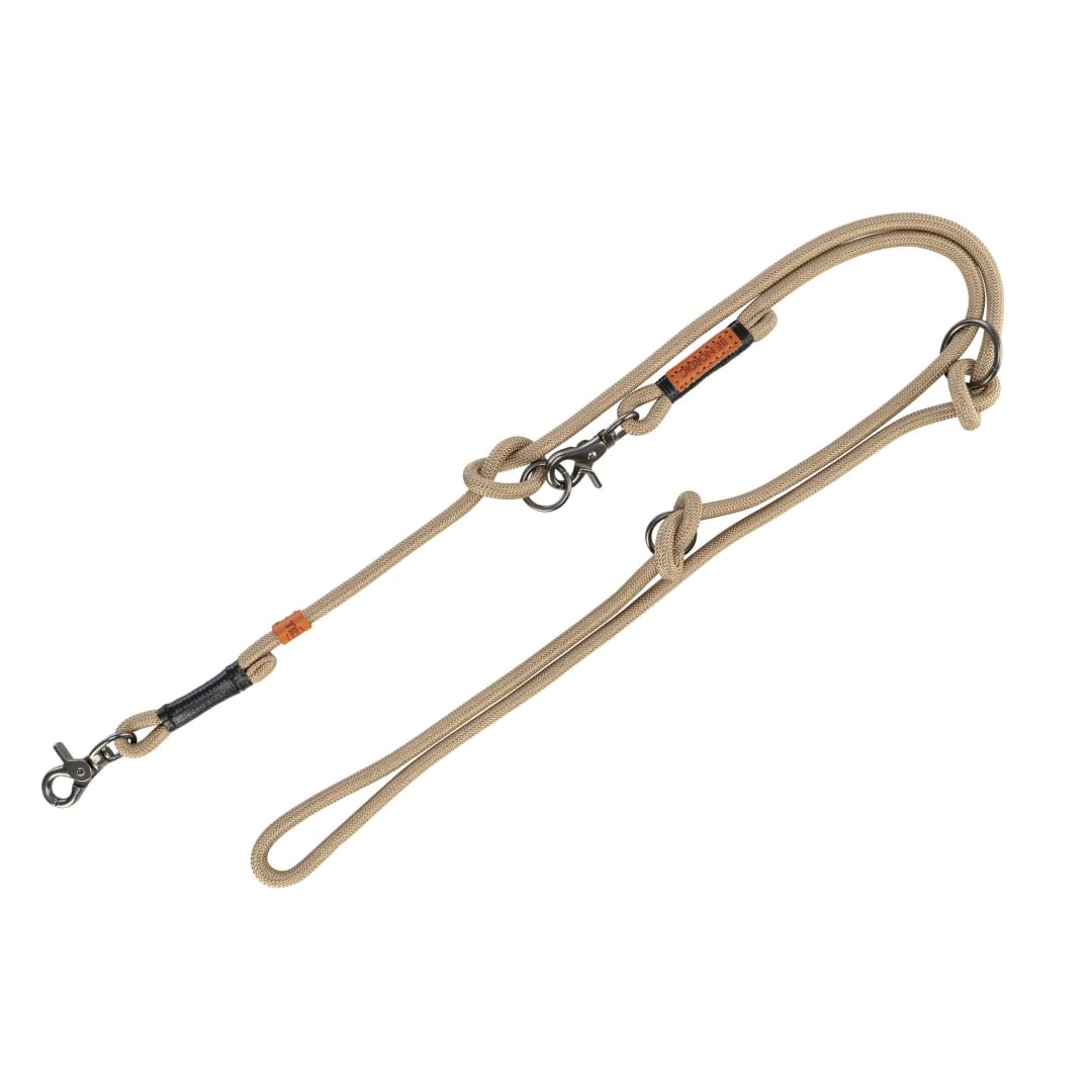 TRIXIE dog lead BE NORDIC V-leash S–M, 78.74 inches ø 0.31 inches in sand/black - adjustable dog lead with Nordic charm - for small to medium-sized dogs - 17224