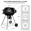 BEAU-JARDIN-225-Inch-Charcoal-Grill-with-Large-Cooking-Grate-Heavy-Duty-BBQ-Grill-Charcoal-Portable-Premium-Kettle-Grill-with-Warming-Grate-Outdoor-Camping-Picnic-Round-Standing-Barbecue-Grills