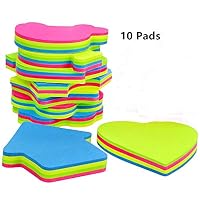 Jennifer Ling Creative Colorful Sticky Note Self-Stick Notes Sticky Note(100 Sheets/Pad,10 Pad/Pack,Assorted Color）