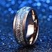 Three Keys Jewelry 6mm 8mm Imitated Meteorite Arrows Inlay Rose Gold Tungsten Wedding Ring Hunting Band