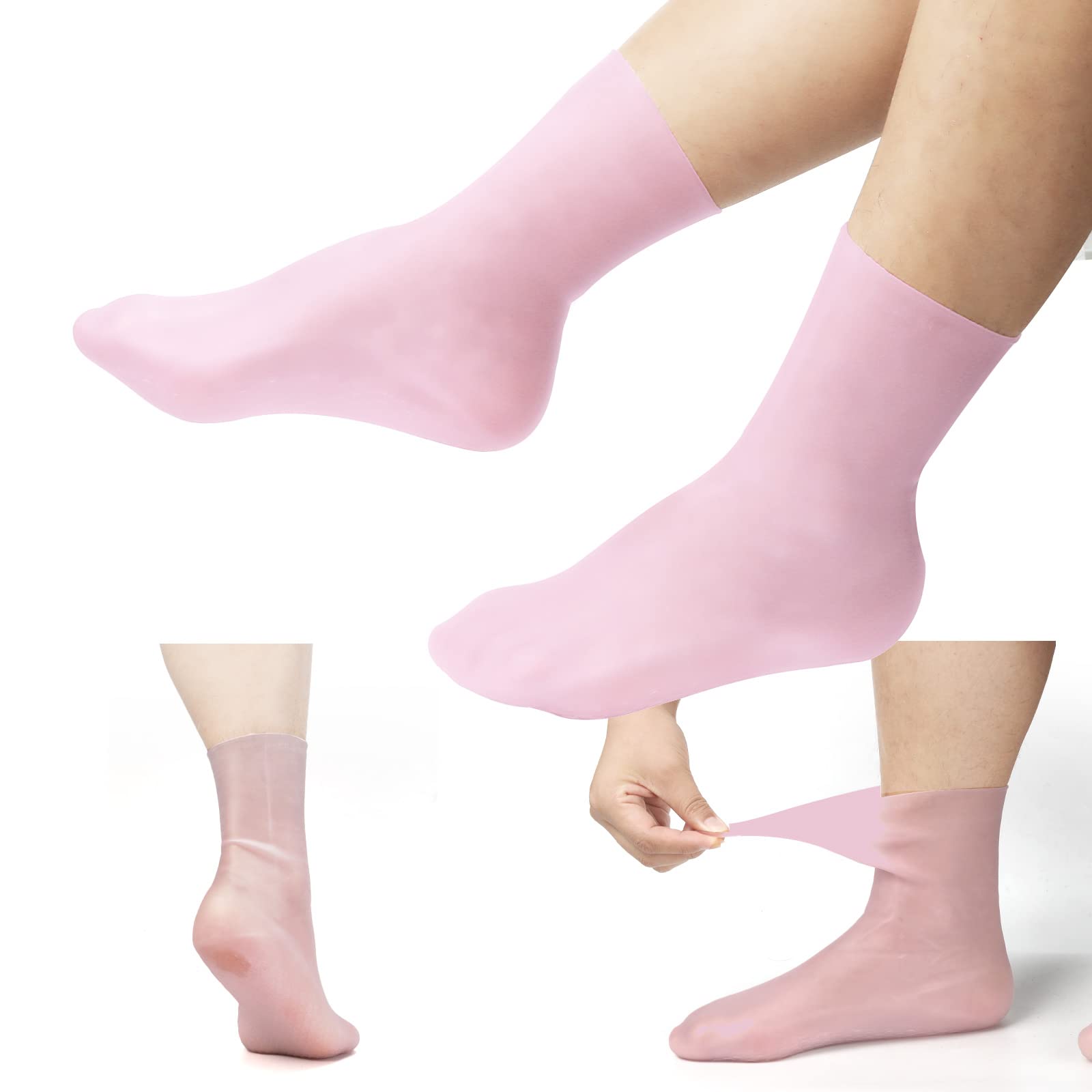 Photo 1 of 2pcs Moisturizing Socks, Soft Silicone Socks Foot Moisturizing Socks Comfortable Gel Socks for Women Moisturizing Feet Softens Prevents Cracking