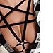 PHOTNO Alluring Women Harness Bra Elastic cage Bra Strappy Halter Bra Hollow Out Bra Bustier Crop top (L, Black)