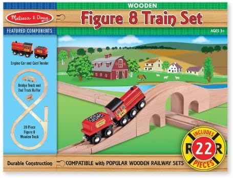 Melissa &amp; Doug Classic Wooden Figure Eight Train Set by Games 4 Kids