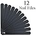 12-Pack Professional Nail Files: Double-Sided 180/240 Grit Emery Boards for Natural, Acrylic, Poly, and Gel Nails - Washable Black Manicure Tools Set by JPACO