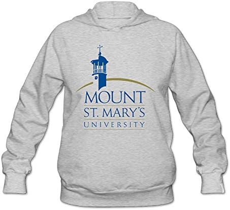 Rebecca Custom Mount St. Mary's University MSM Women's Long Sleeve Hooded Sweatshirt S Ash