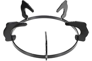 Angoily Cast Iron Wok Support Ring Gas Stove Rack Stand Brackets Milk Pot Wok Support Holder Trivets Range Holder for Home Restaurant Kitchen (Black)