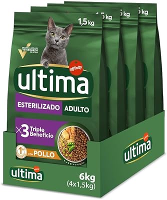 Esterilizado Adult Pollo, Comida seca para gatos, Pack de 4 x 1,5kg, Total 6kg