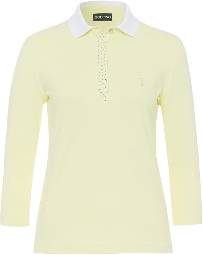 Golfino Sparkling Stretch 3/4 Sleeve Ladies Golf Polo Shirt Banana
