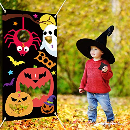 Joyibay Halloween Toss Games with 3 Bean Bags, Fun Halloween Carnival Parties Toss Games Indoor Outdoor Acivities for Kids and Adults Halloween Party Decoration Supply Set