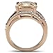 Marimor Jewelry Women's Stainless Steel Rose Gold Princess Cut Champagne Zirconia Cocktail Ring Size 8